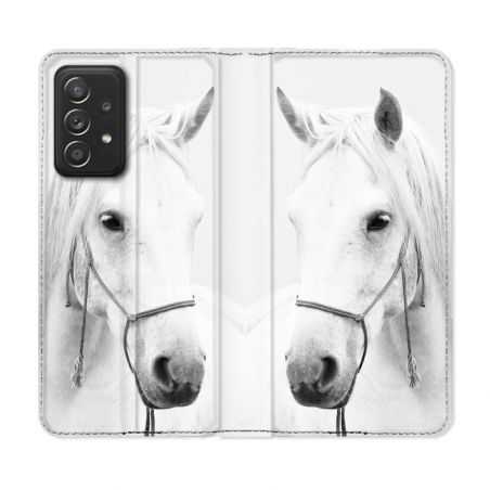 Housse Cuir Portefeuille Pour Samsung Galaxy A33 5G Animal Cheval Cristal