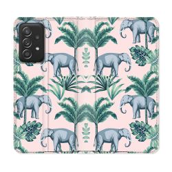 Housse Cuir Portefeuille Pour Samsung Galaxy A33 5G Animal Elephant Pattern