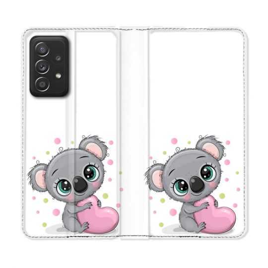 Housse Cuir Portefeuille Pour Samsung Galaxy A33 5G Animal Koala Cœur