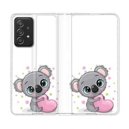 Housse Cuir Portefeuille Pour Samsung Galaxy A33 5G Animal Koala Cœur