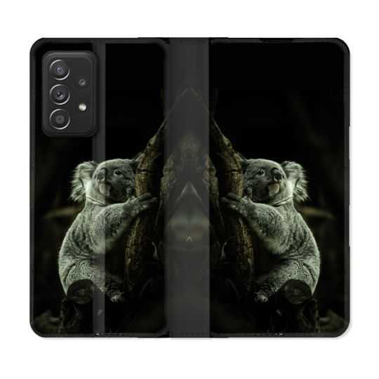 Housse Cuir Portefeuille Pour Samsung Galaxy A33 5G Animal Koala Noir