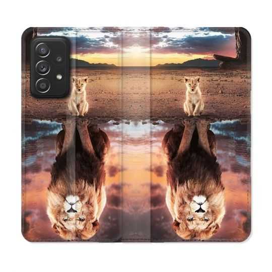 Housse Cuir Portefeuille Pour Samsung Galaxy A33 5G Animal Lion Reflet