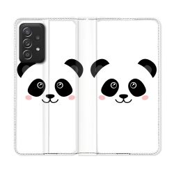 Housse Cuir Portefeuille Pour Samsung Galaxy A33 5G Animal Panda Blanc