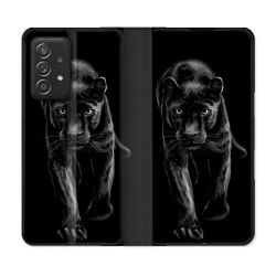 Housse Cuir Portefeuille Pour Samsung Galaxy A33 5G Animal Panthère Noire