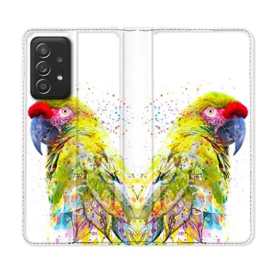 Housse Cuir Portefeuille Pour Samsung Galaxy A33 5G Animal Perroquet Jaune