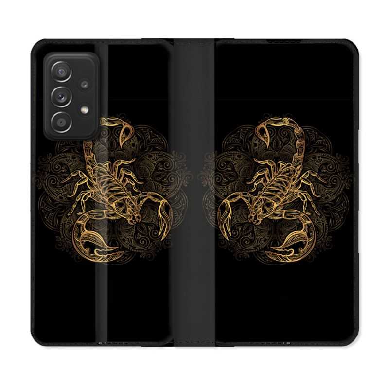 Housse Cuir Portefeuille Pour Samsung Galaxy A33 5G Animal Scorpion Fresque