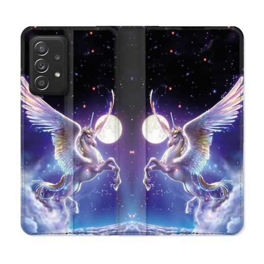 Housse Cuir Portefeuille Pour Samsung Galaxy A33 5G Fantastique Licorne Céleste