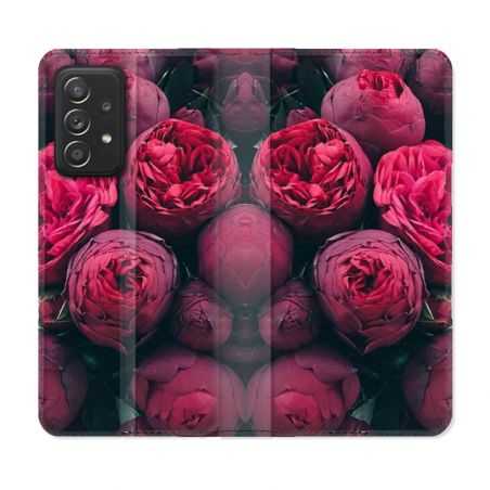 Housse Cuir Portefeuille Pour Samsung Galaxy A33 5G Fleur Pivoine