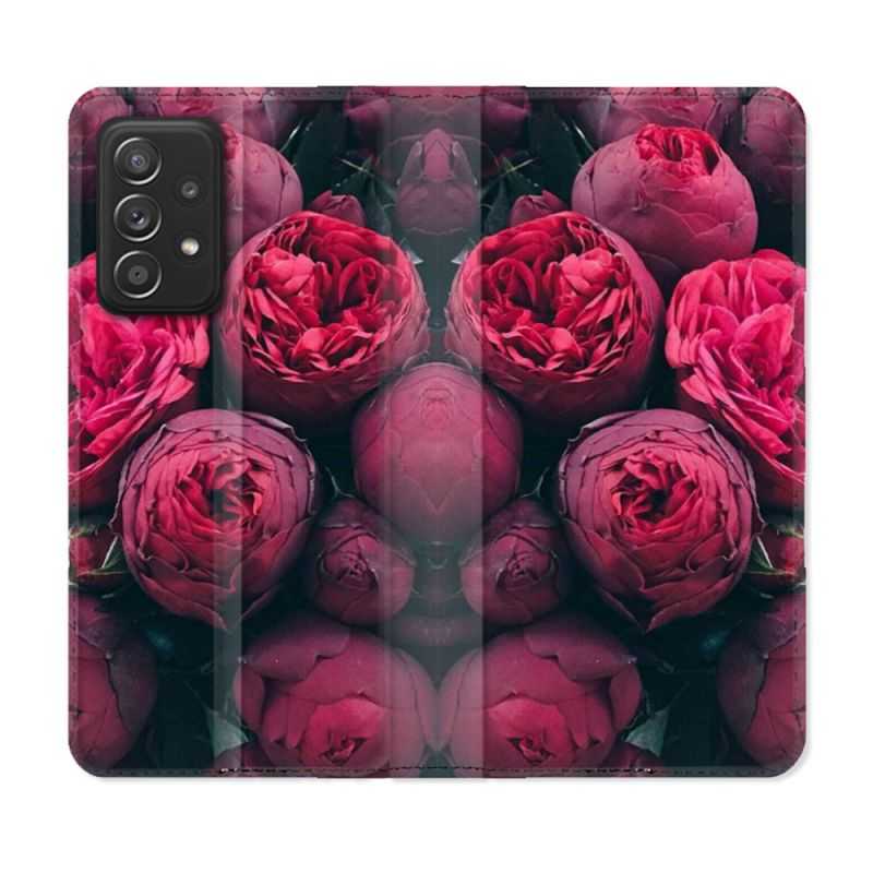 Housse Cuir Portefeuille Pour Samsung Galaxy A33 5G Fleur Pivoine