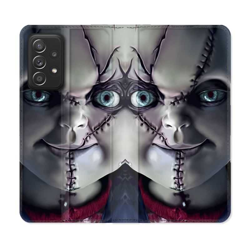 Housse Cuir Portefeuille Pour Samsung Galaxy A33 5G Horreur Chucky Cicatrice