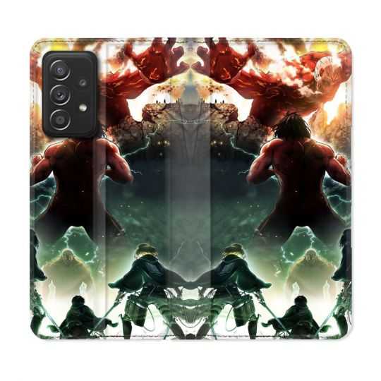 Housse Cuir Portefeuille Pour Samsung Galaxy A33 5G Manga Attaque Titans Combat