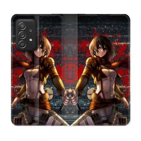 Housse Cuir Portefeuille Pour Samsung Galaxy A33 5G Manga Attaque Titans Mikasa