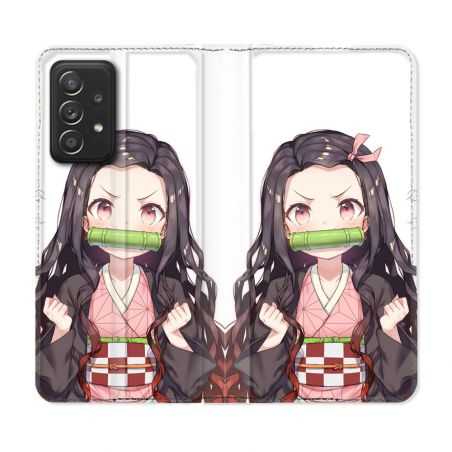 Housse Cuir Portefeuille Pour Samsung Galaxy A33 5G Manga Demon Slayer Nezuko
