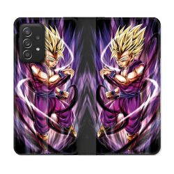 Housse Cuir Portefeuille Pour Samsung Galaxy A33 5G Manga Dragon Ball Sangohan Violet