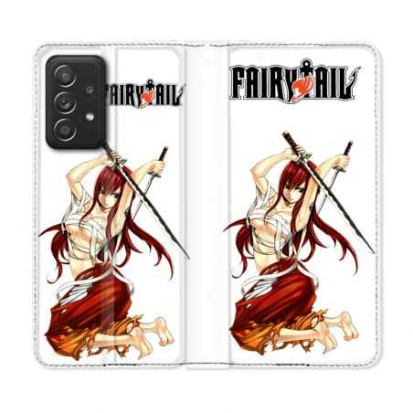 Housse Cuir Portefeuille Pour Samsung Galaxy A33 5G Manga Fairy Tail Erza