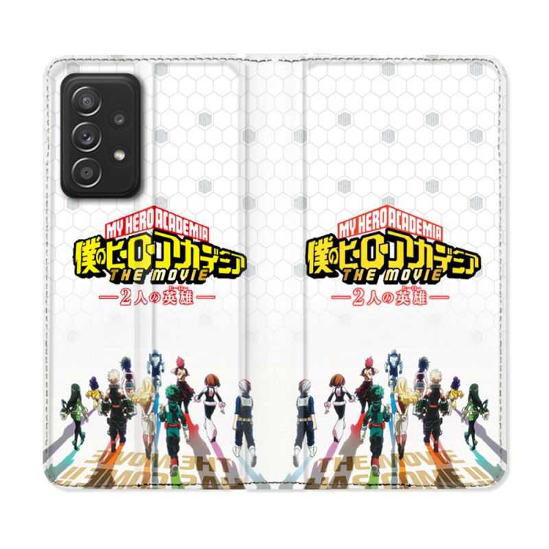 Housse Cuir Portefeuille Pour Samsung Galaxy A33 5G Manga My Hero Academia Blanc