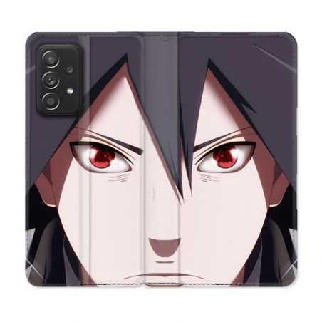 Housse Cuir Portefeuille Pour Samsung Galaxy A33 5G Manga Naruto Sasuke visage