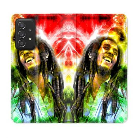 Housse Cuir Portefeuille Pour Samsung Galaxy A33 5G Musique Bob Marley Color