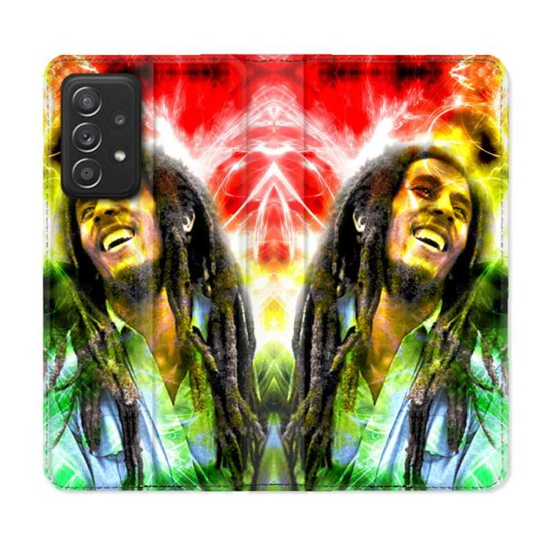 Housse Cuir Portefeuille Pour Samsung Galaxy A33 5G Musique Bob Marley Color