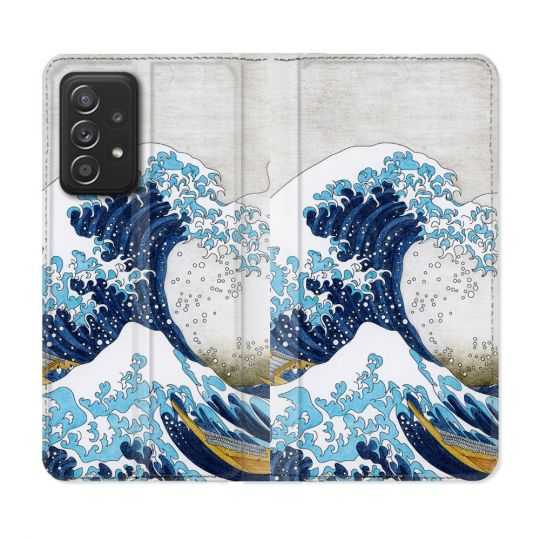 Housse Cuir Portefeuille Pour Samsung Galaxy A33 5G Peinture La Grande Vague