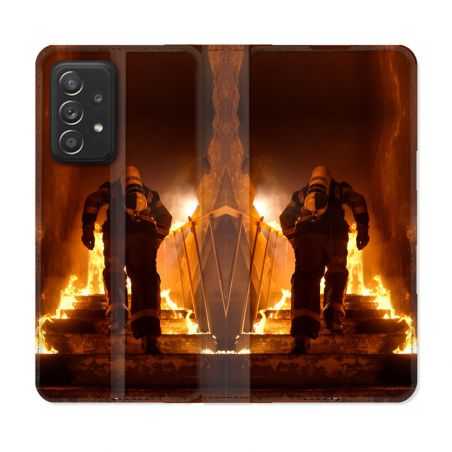 Housse Cuir Portefeuille Pour Samsung Galaxy A33 5G Pompier Escalier