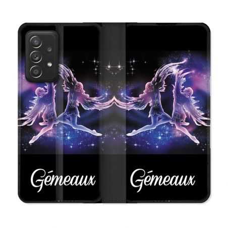 Housse Cuir Portefeuille Pour Samsung Galaxy A33 5G Signe Zodiaque 2 Gémeaux