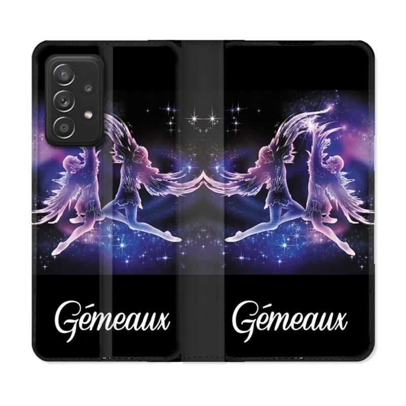 Housse Cuir Portefeuille Pour Samsung Galaxy A33 5G Signe Zodiaque 2 Gémeaux