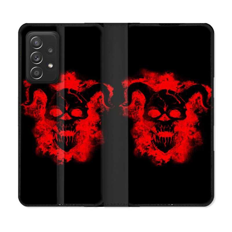 Housse Cuir Portefeuille Pour Samsung Galaxy A33 5G Tete de Mort Diable