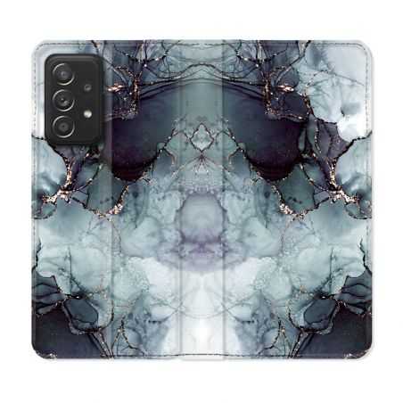 Housse Cuir Portefeuille Pour Samsung Galaxy A33 5G Texture Marbre Gris