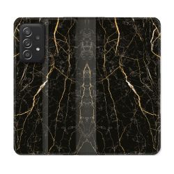 Housse Cuir Portefeuille Pour Samsung Galaxy A33 5G Texture Marbre Noir