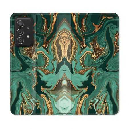 Housse Cuir Portefeuille Pour Samsung Galaxy A33 5G Texture Marbre Vert