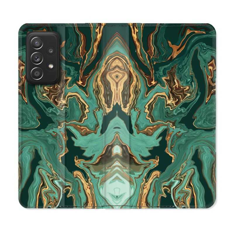 Housse Cuir Portefeuille Pour Samsung Galaxy A33 5G Texture Marbre Vert