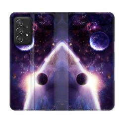 Housse Cuir Portefeuille Pour Samsung Galaxy A33 5G Univers Planete Stellaire