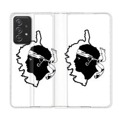Housse Cuir Portefeuille Pour Samsung Galaxy A33 5G Voyage Corse Blanc