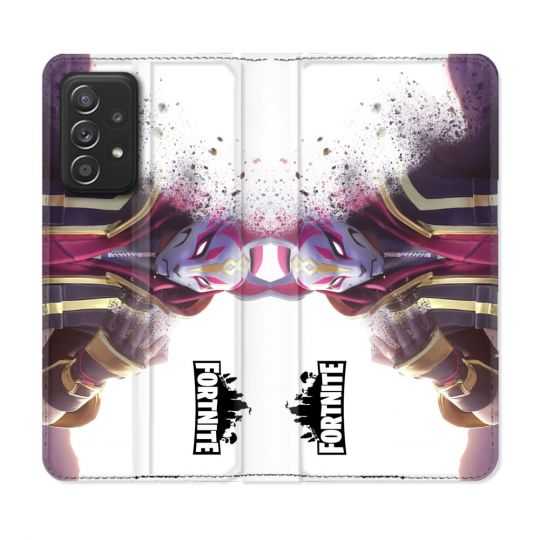 Housse Cuir Portefeuille Pour Samsung Galaxy A33 5G Fortnite Blanc