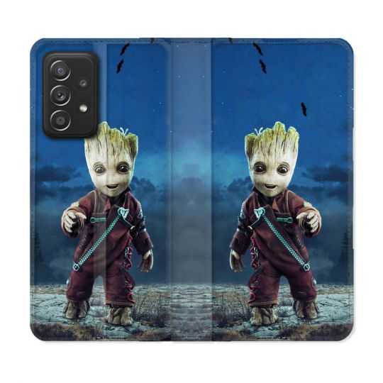 Housse Cuir Portefeuille Pour Samsung Galaxy A33 5G Groot Bleu