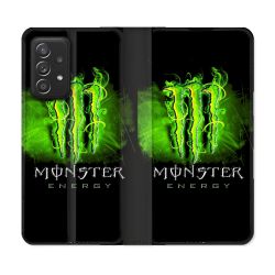 Housse Cuir Portefeuille Pour Samsung Galaxy A33 5G Monster Energy Vert