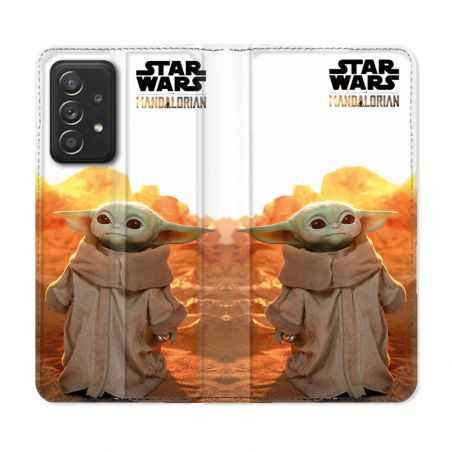 Housse Cuir Portefeuille Pour Samsung Galaxy A33 5G Star Wars - Yoda bebe soleil