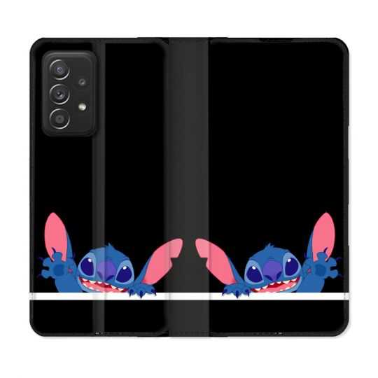 Housse Cuir Portefeuille Pour Samsung Galaxy A33 5G Stitch Noir