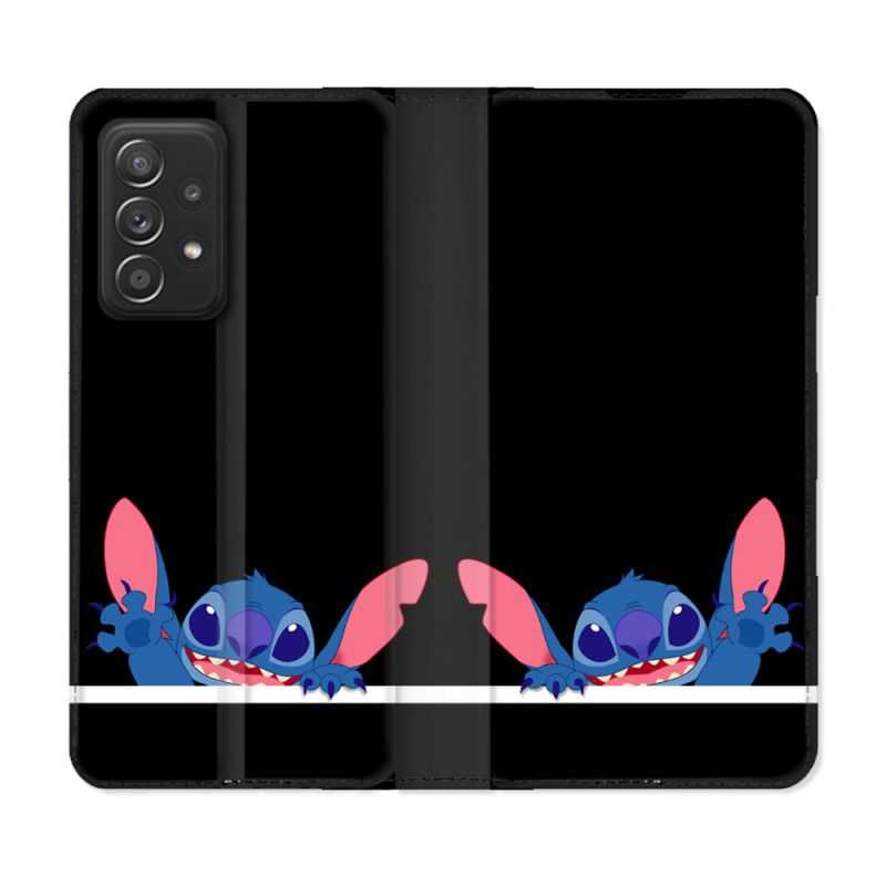 Housse Cuir Portefeuille Pour Samsung Galaxy A33 5G Stitch Noir