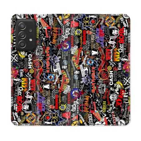 Housse Cuir Portefeuille Pour Samsung Galaxy A33 5G Musique Rock Groupe