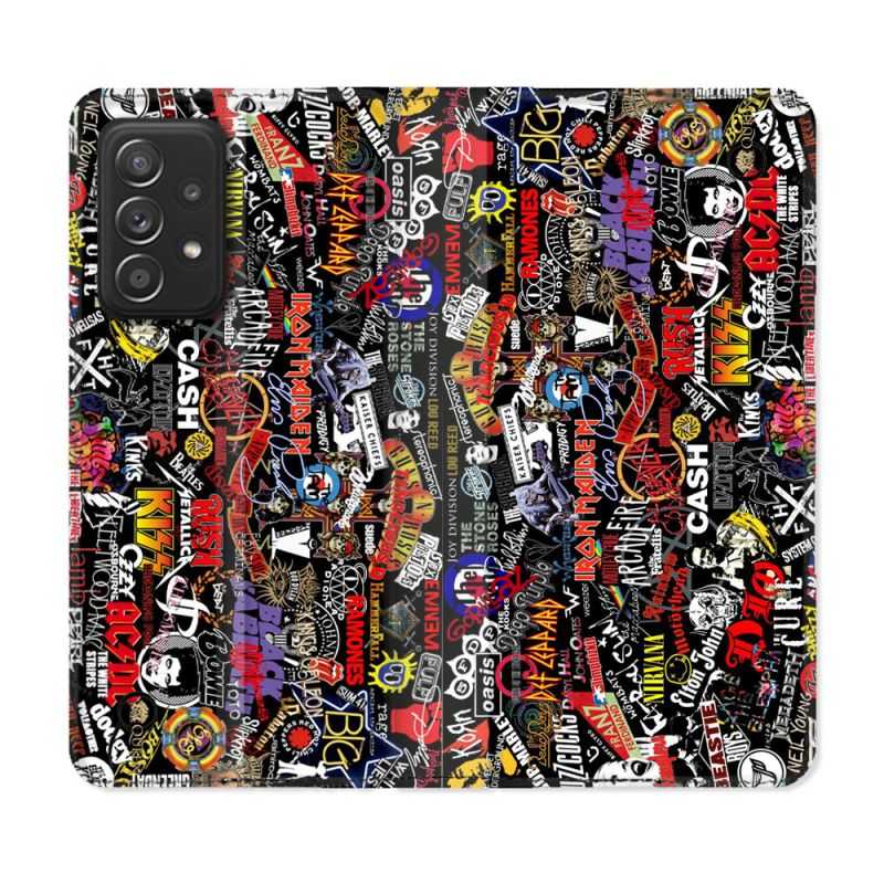 Housse Cuir Portefeuille Pour Samsung Galaxy A33 5G Musique Rock Groupe