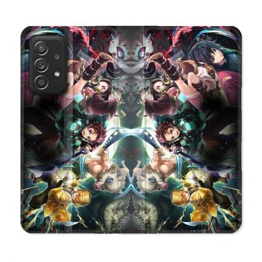 Housse Cuir Portefeuille Pour Samsung Galaxy A33 5G Manga Demon Slayer Groupe