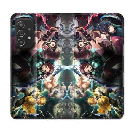 Housse Cuir Portefeuille Pour Samsung Galaxy A33 5G Manga Demon Slayer Groupe
