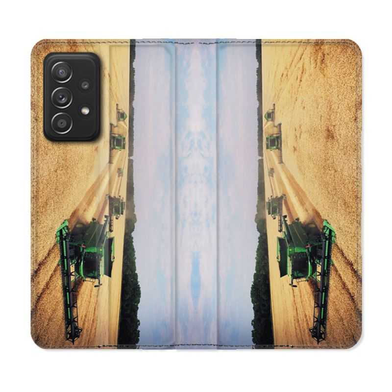 Housse Cuir Portefeuille Pour Samsung Galaxy A53 5G Agriculture Moissonneuse