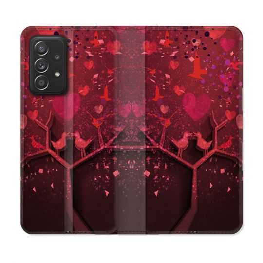 Housse Cuir Portefeuille Pour Samsung Galaxy A53 5G Amour Arbre