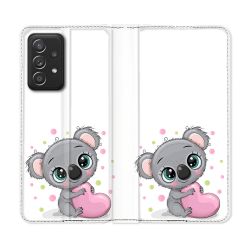 Housse Cuir Portefeuille Pour Samsung Galaxy A53 5G Animal Koala Cœur