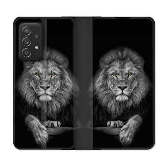 Housse Cuir Portefeuille Pour Samsung Galaxy A53 5G Animal Lion Majestueux