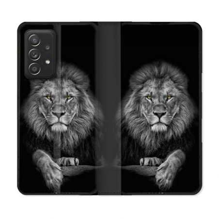 Housse Cuir Portefeuille Pour Samsung Galaxy A53 5G Animal Lion Majestueux