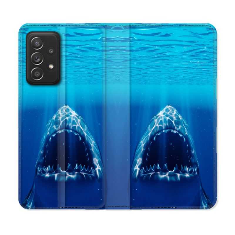 Housse Cuir Portefeuille Pour Samsung Galaxy A53 5G Animal Requin Dent